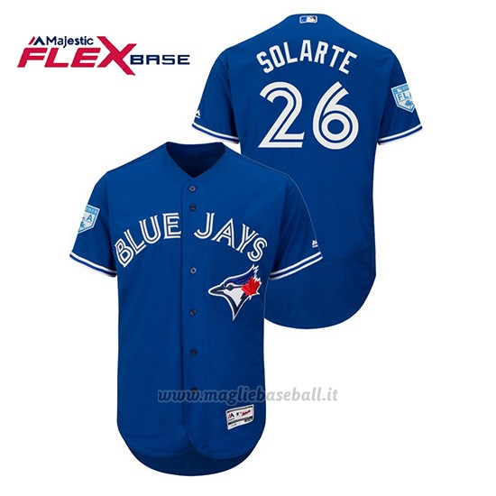 Maglia Baseball Uomo Toronto Blue Jays Yangervis Solarte 2019 Entrenamiento De Primavera Flex Base Blu